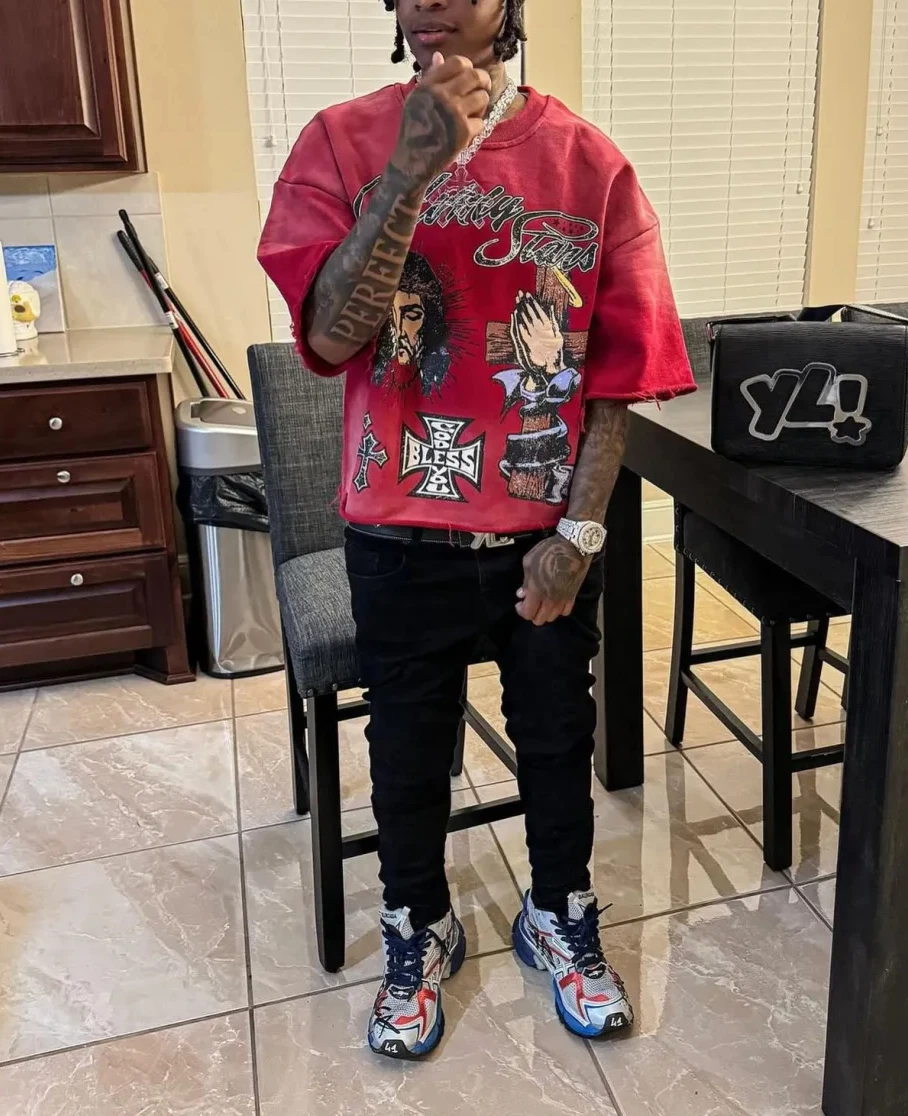 Streetwear Summer Trend Mens and Womens Hip Hop Graffiti Pattern Print Design Shirt Retro Harajuku Oversized Loose T Shirt Tops