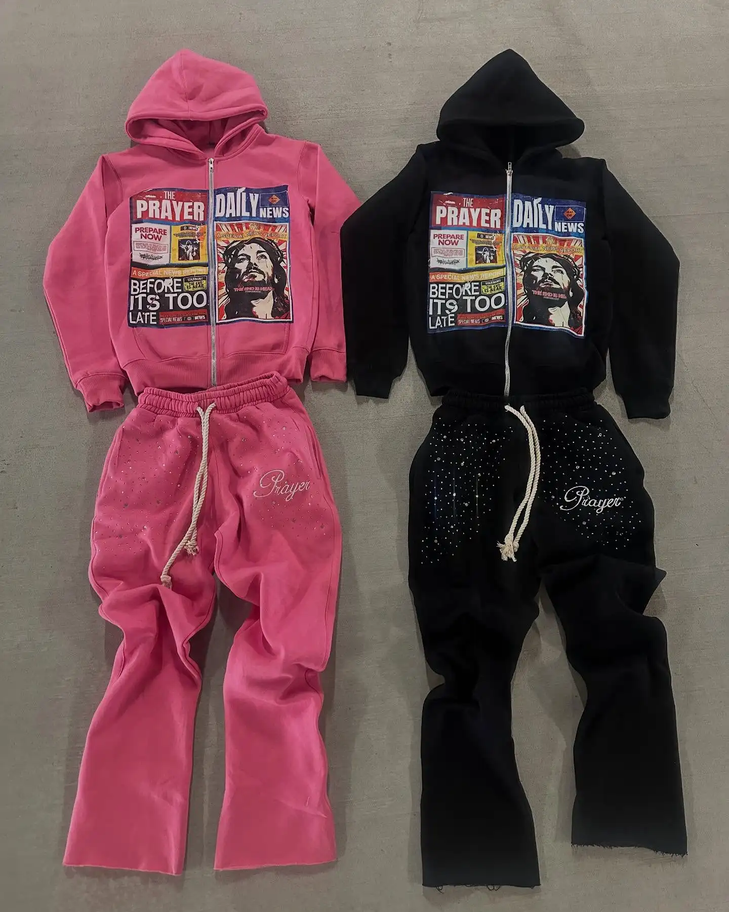 High Street American Retro Newspaper Printed Jackets  New Zipper Hoodie Men Gothic Fashion Loose Top Unisex Clothing